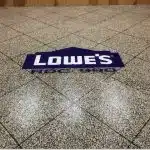 Concrete floor logo