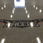 Concrete floor logo